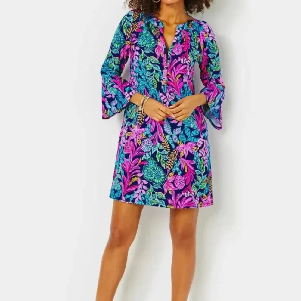 NWOT Lilly Pulitzer Sz M NWT Norris Dress Calypso Coast Aegean - Picture 3 of 9